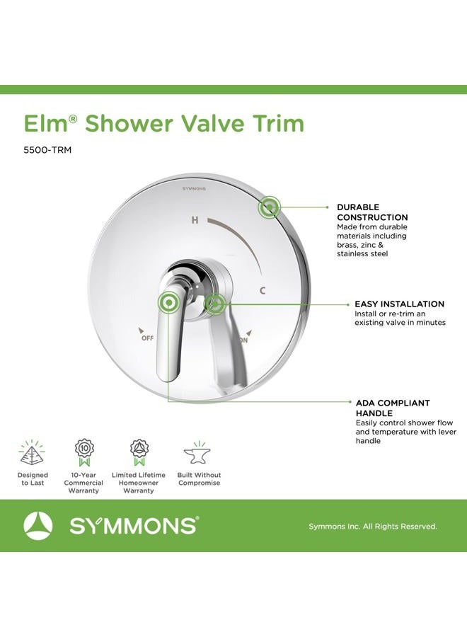 Symmons 5500-TRM Elm Shower Valve Trim in Polished Chrome (Valve Not Included) - Image 3