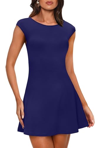 OFEEFAN Dresses for Women 2026 Elegant Classy Graduation Homecoming Clothing Mini Party Club Cocktail Navy Blue M - Image 2