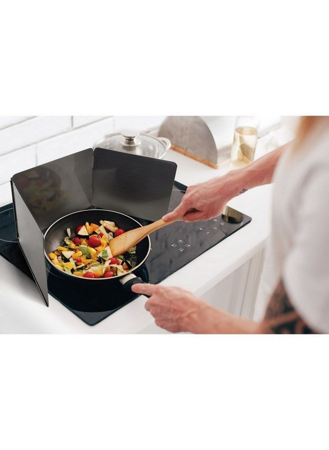 Hic Sturdy and Durable Carbon Steel 3-Sided Kitchen Splatter Guard Black 28.58 x 0.33 x 22.86 cm 43848  - Image 3