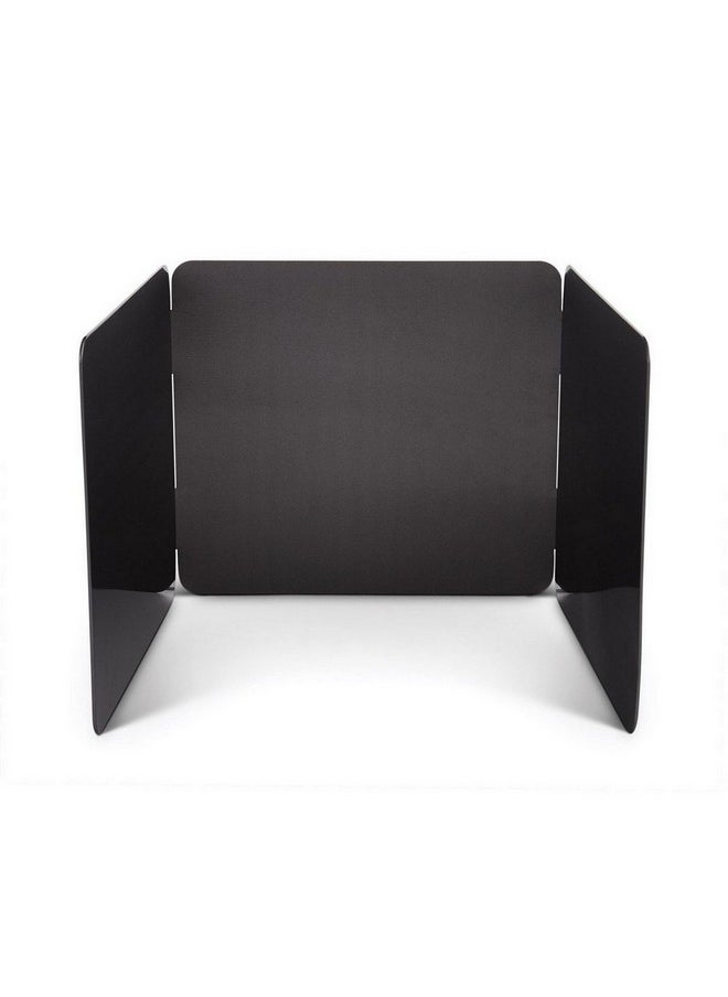 Hic Sturdy and Durable Carbon Steel 3-Sided Kitchen Splatter Guard Black 28.58 x 0.33 x 22.86 cm 43848  - Image 1