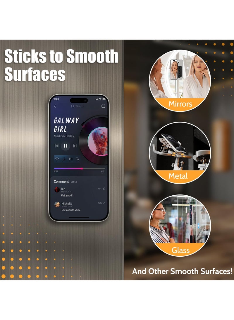 SYOSI Suction Cup Phone Mount for MagSafe, Hands-Free Magnetic Phone Suction Grip, Compatible with iPhone 15/14/13/12 Series, Hands-Free Fidget Toy Mirror Shower Phone Holder, Tiktok Videos and Selfies - Image 5