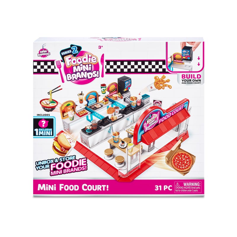 Mini Brands Foodie Series 2 Food Court Playset with 1 Exclusive Mini by ZURU - Includes Real Mini Fast Food Brands Collectibles, Food Court Playset for Role Play and Displaying Collection - Image 2