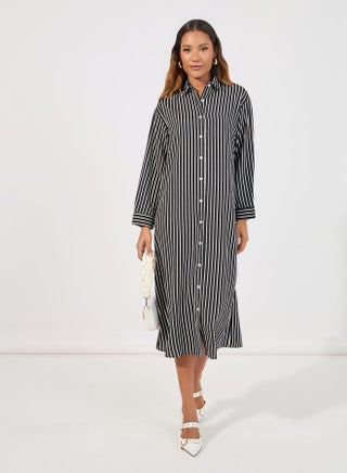 Striped Button-Down Dress - pzsku/Z79E8EB1FE231B20E773DZ/45/_/1729844711/acd53b80-ee23-4255-9ba8-11467fa3ec29