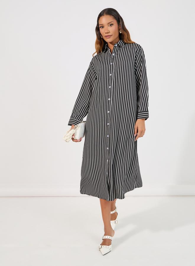 Striped Button-Down Dress