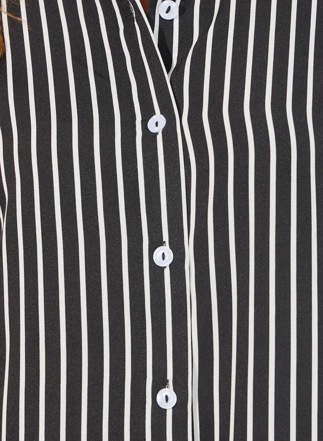 Styli Striped Button-Down Dress