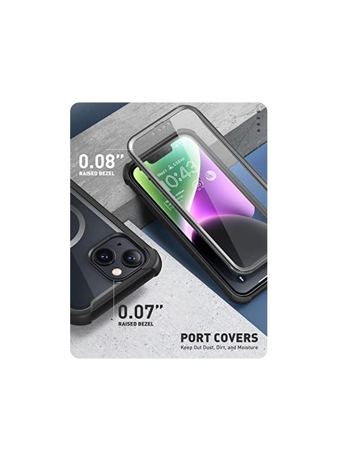I-blason Ares Designed for iPhone 14 Plus Case Compatible with MagSafe 6.7 inch (2022 Release), Dual Layer Rugged Clear Bumper Case with Built-in Screen Protector (Black MagSafe)  - Image 5