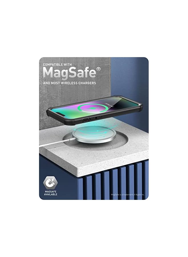 I-blason Ares Designed for iPhone 14 Plus Case Compatible with MagSafe 6.7 inch (2022 Release), Dual Layer Rugged Clear Bumper Case with Built-in Screen Protector (Black MagSafe)  - Image 2