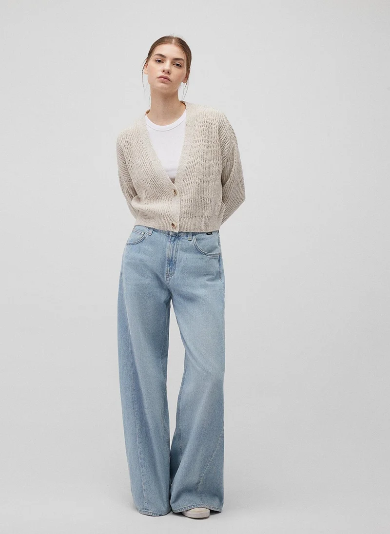 MAVI BUTTON FRONT SHORT CARDIGAN Pumice Stone
