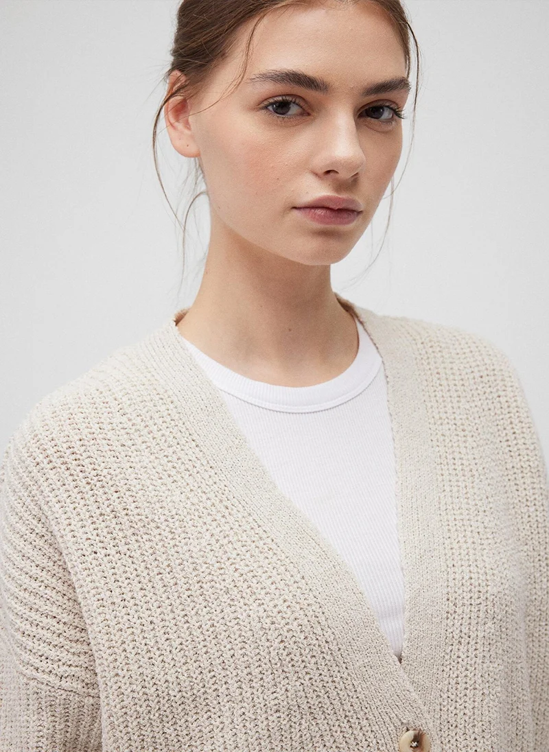 MAVI BUTTON FRONT SHORT CARDIGAN Pumice Stone