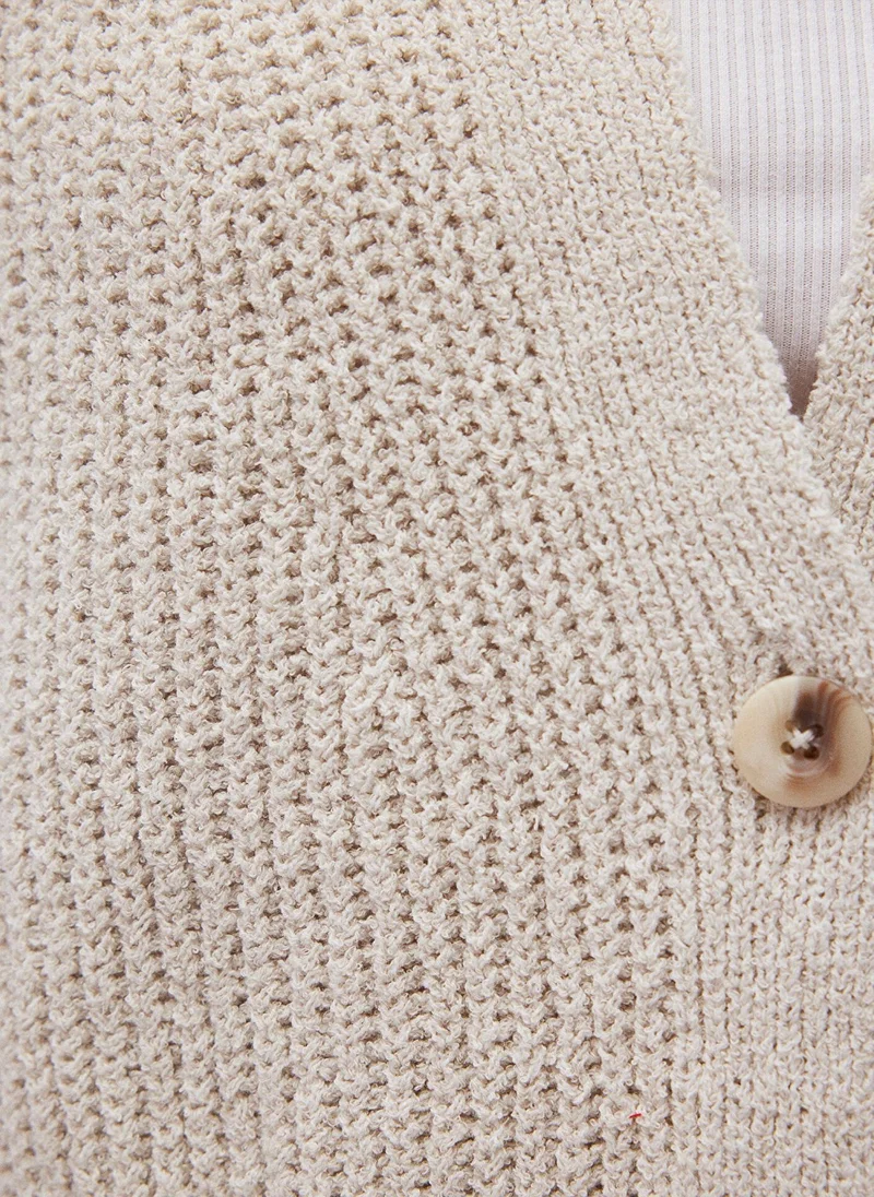 MAVI BUTTON FRONT SHORT CARDIGAN Pumice Stone