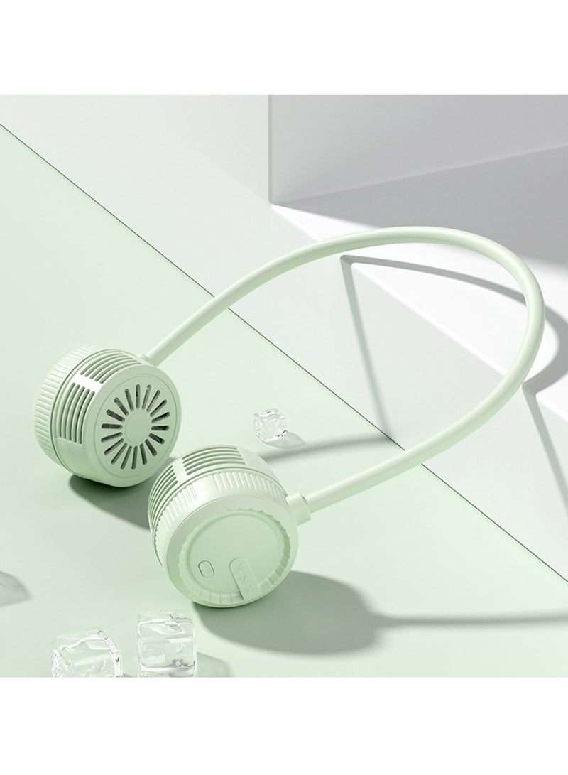 Hihonor Portable Neck Fan, Foldable Bladeless Neck Fan, 3-speed Wind Adjustment Wearable Personal Fan, Travel Sports Outdoor Indoor 3 Speed Adjustment, Green - Image 1