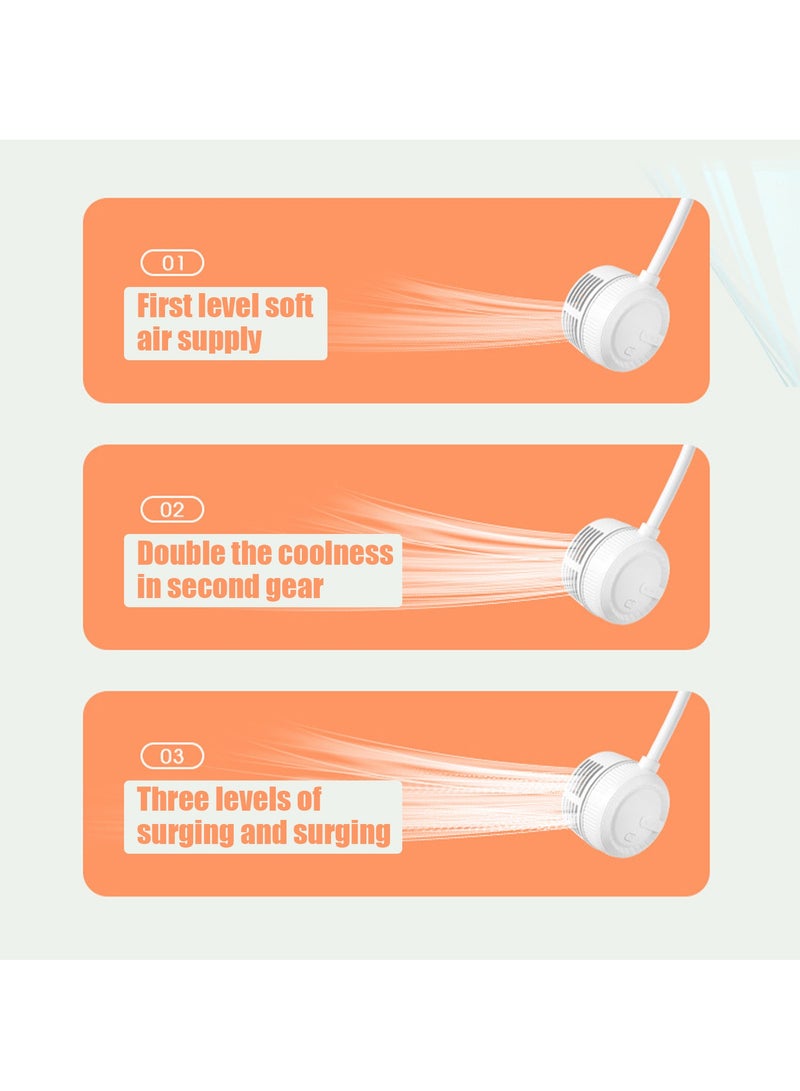 Hihonor Portable Neck Fan, Foldable Bladeless Neck Fan, 3-speed Wind Adjustment Wearable Personal Fan, Travel Sports Outdoor Indoor 3 Speed Adjustment, Green - Image 5