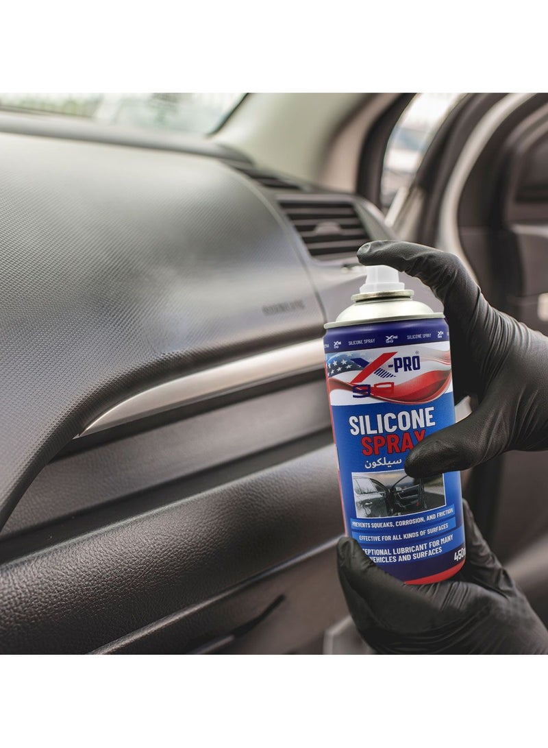 Xpro Silicone Spray - Lubricant and Protectant for Vehicles, Prevents Squeaks, Corrosion, and Friction, 450ml - Image 5