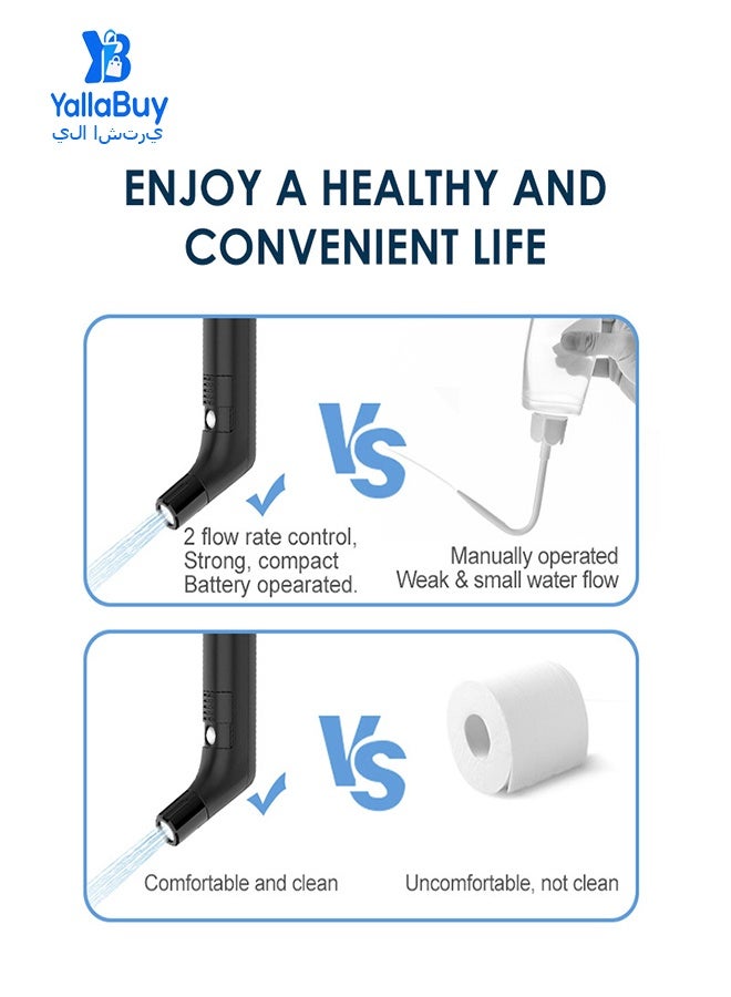 YallaBuy Portable Electric Bidet, Rechargeable Handheld Travel Shattaf with 1.2m Hose & 2.3L Container, Compact Personal Hygiene Sprayer for Home, Baby Care, Camping & Outdoor Use - Image 4