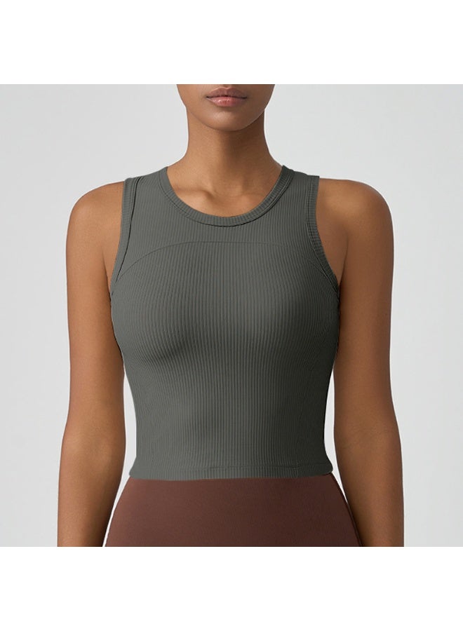كوينج Yoga Vest with Integrated Bra Pads Detachable Suitable for Sports andFitness High-end Yoga Underwear Women Clothing Tops T Shirt - Image 1