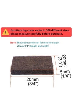 KASTWAVE 36Pcs Square Felt Furniture Pads, 2 inch x 2 inch Self Adhesive Cuttable Anti Scratch Floor Protectors for Furniture Legs Hardwood Floor, Brown, 50mm  - Image 4