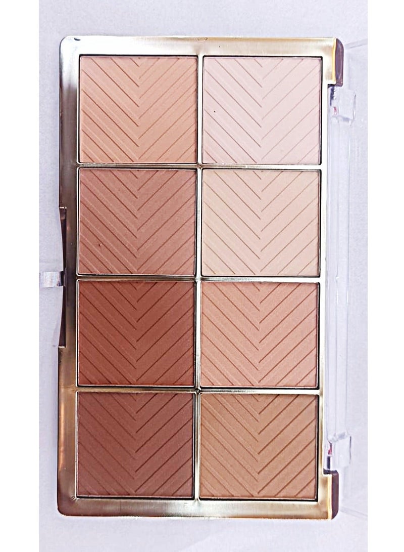 Sevencool Fashion Makeup Contour Palette 8-in-1 - Sculpt, Highlight & Blush Set - Image 3
