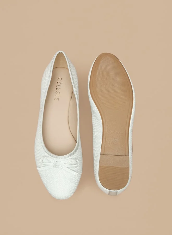 Celeste Women's Bow Detail Slip-On Ballerina Shoes