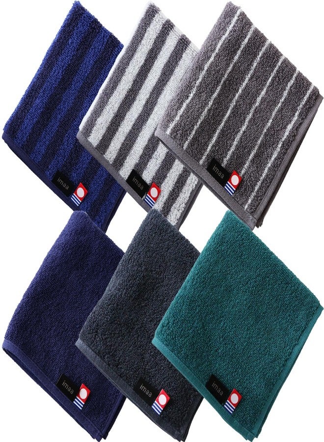 imaa Japanese Imabari Towel Set - 6 Pack 9.8"x9.8" Mini Face Towels, 100% Cotton, Made in Japan - Soft, Absorbent, for Travel, Baby, Gym Assortment F (6 Pack) - Image 1