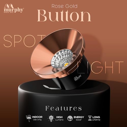 Murphy 3W Rose Gold Finish Button LED Spot Lights | Pack of 12 | Warm White (Golden Yellow) | Perfect for Home & Commercial Spaces - Image 2