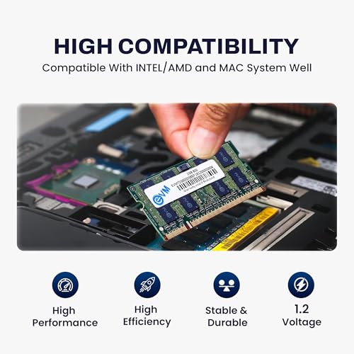 EVM 2GB DDR2 Laptop RAM Memory | 800MHz | PC2-6400 | SO-DIMM | 200-Pin | CL5 | 1.8V Low Voltage | Non-ECC Unbuffered | Notebook Compatible | Intel & AMD Support | 10 Year Warranty (EVMT2G8000S86P) - Image 5