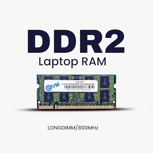 EVM 2GB DDR2 Laptop RAM Memory | 800MHz | PC2-6400 | SO-DIMM | 200-Pin | CL5 | 1.8V Low Voltage | Non-ECC Unbuffered | Notebook Compatible | Intel & AMD Support | 10 Year Warranty (EVMT2G8000S86P) - Image 2