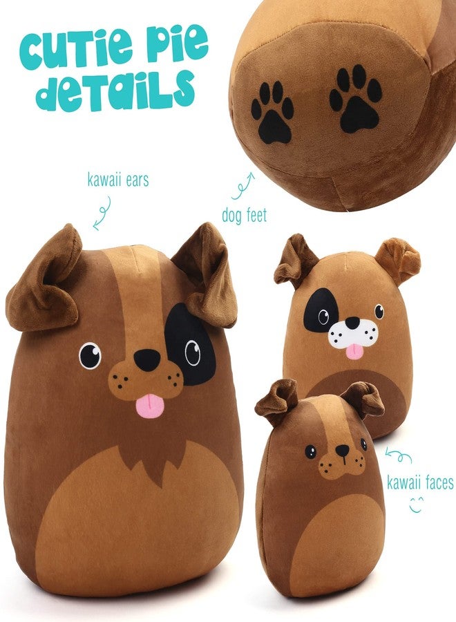BenBen Dog Stuffed Animals, Set of 3, 12" and 7'' Squishy Plush Toys, Toddlers Hugging Plush Pillow, Cute Plushies, Stocking Stuffers for Kids, Ms Wags and Pups - Image 2