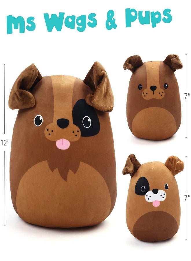 BenBen Dog Stuffed Animals, Set of 3, 12" and 7'' Squishy Plush Toys, Toddlers Hugging Plush Pillow, Cute Plushies, Stocking Stuffers for Kids, Ms Wags and Pups - Image 4