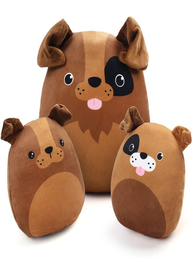 BenBen Dog Stuffed Animals, Set of 3, 12" and 7'' Squishy Plush Toys, Toddlers Hugging Plush Pillow, Cute Plushies, Stocking Stuffers for Kids, Ms Wags and Pups - Image 1