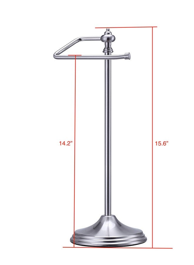 SunnyPoint Heavy Weight Classic Decorative Metal Fingertip Towel Holder Stand for Bathroom, Kitchen, Vanity and Countertops; Hanging Bar is 14.2" Height (Satin Nickel, 15.6" x 5.6" x 5.6") - Image 4