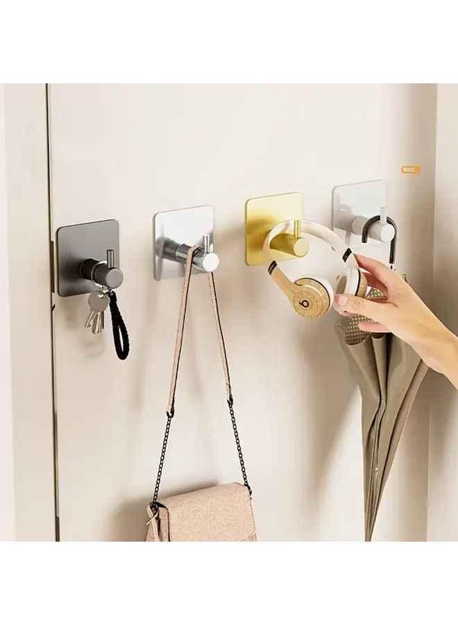 Stainless Steel Strong Adhesive Hook 1pc No Drill Bathroom Kitchen Modern Black Finish - Image 4
