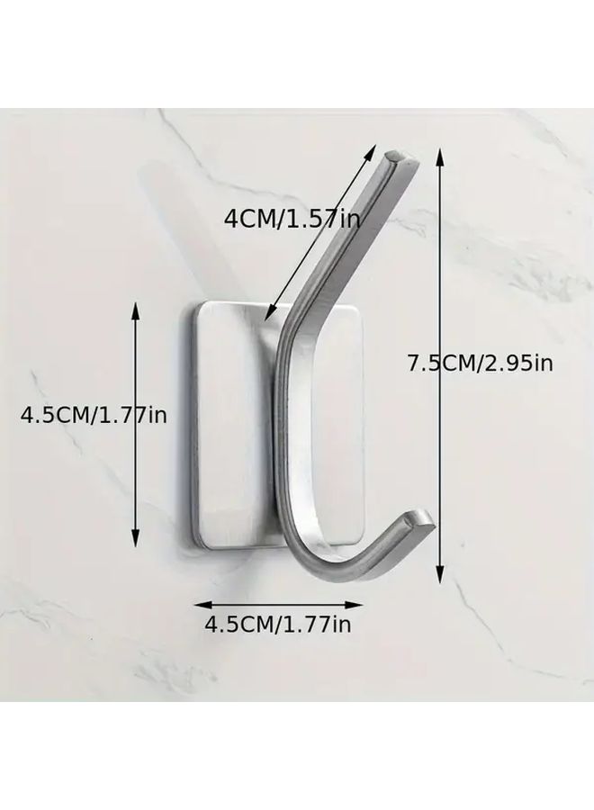 Stainless Steel Strong Adhesive Hook 1pc No Drill Bathroom Kitchen Modern Black Finish - Image 3