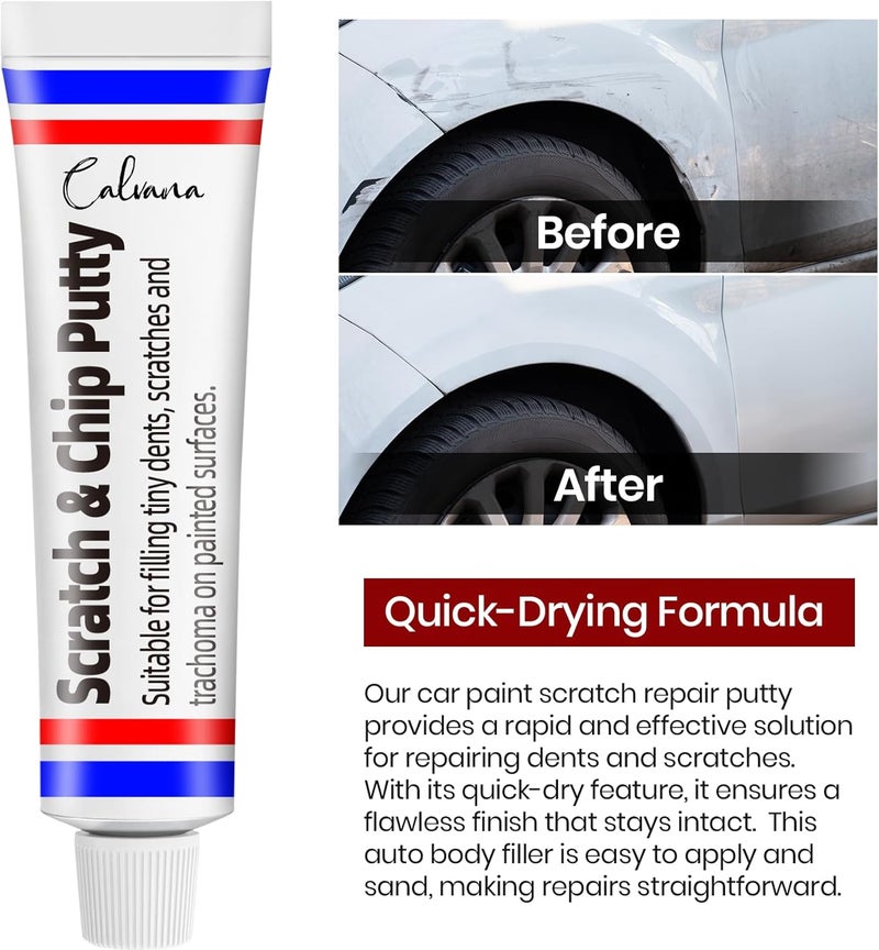 Calvana Clean Mixing Disposable Paper Kit for Body Fillers, Fiberglass, Resins, Putties, Touch-Up Paint, Includes 2 Scratch Repair Putties, Plastic Scraper, Gloves, 8.27 x 9.84 in, 80 Sheets Total - Image 3