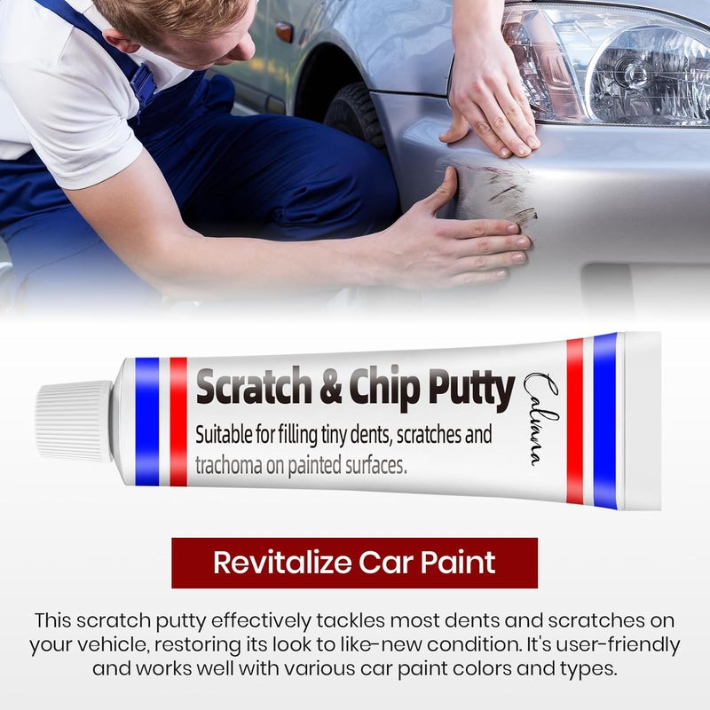 Calvana Clean Mixing Disposable Paper Kit for Body Fillers, Fiberglass, Resins, Putties, Touch-Up Paint, Includes 2 Scratch Repair Putties, Plastic Scraper, Gloves, 8.27 x 9.84 in, 80 Sheets Total - Image 5