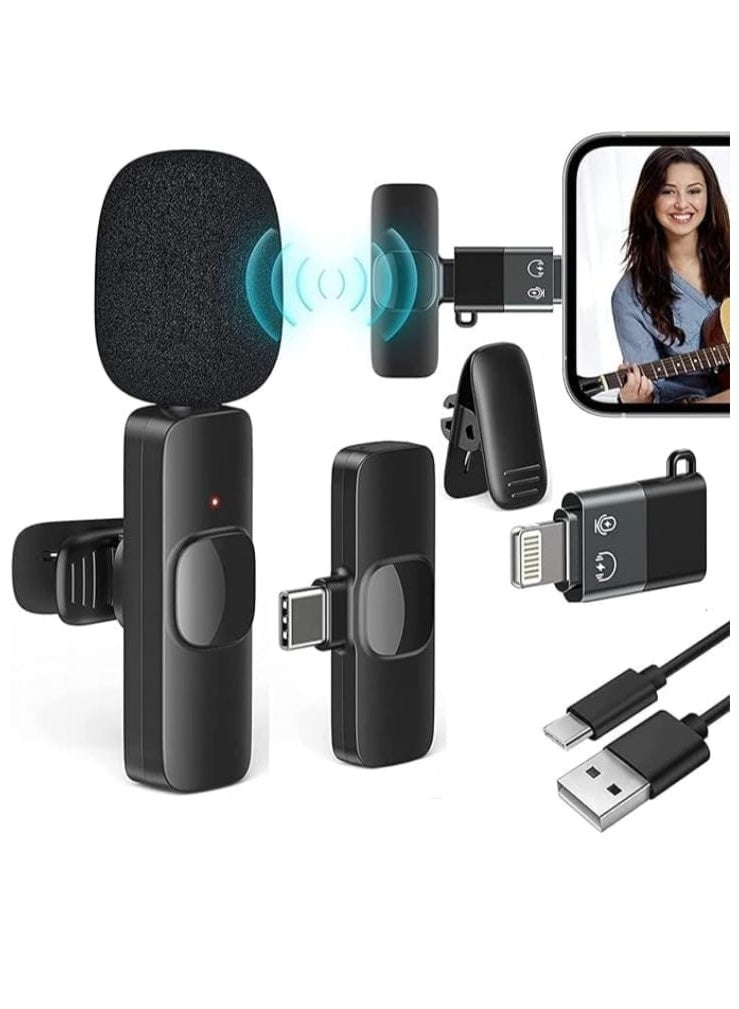 Wireless microphone compatible with all Lightning Type-C ports such as mobile phones, cameras, and laptops - Image 1