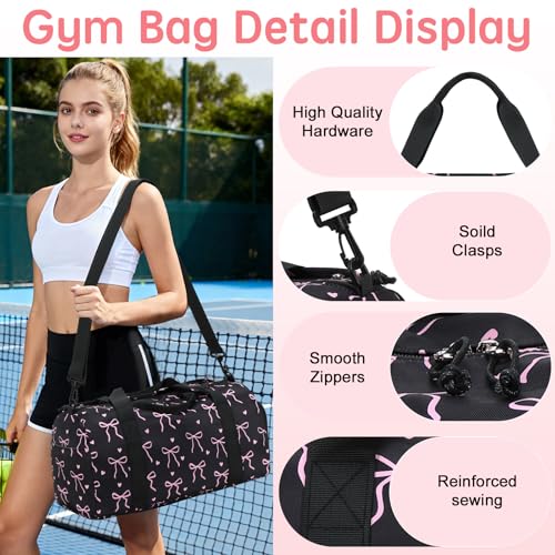 LOIDOU Kids Duffle Bag for Girls, Lightweight Kids Overnight & Weekender Travel Bag with Shoe Compartment and Wet Pocket, Cute Duffel Bags for Toddler Dance, Girls Sleepovers, Gym & Weekend Trips - Image 4
