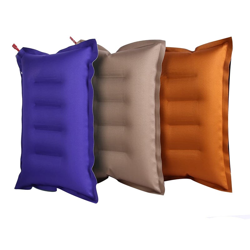 RAV Soft Cotton Inflatable Double Color Travel Pillow Get as Available Randomly Lightweight Portable Washable Suitable to All Best Home Office Airplane Cars Camping Pack of 3 - Image 1