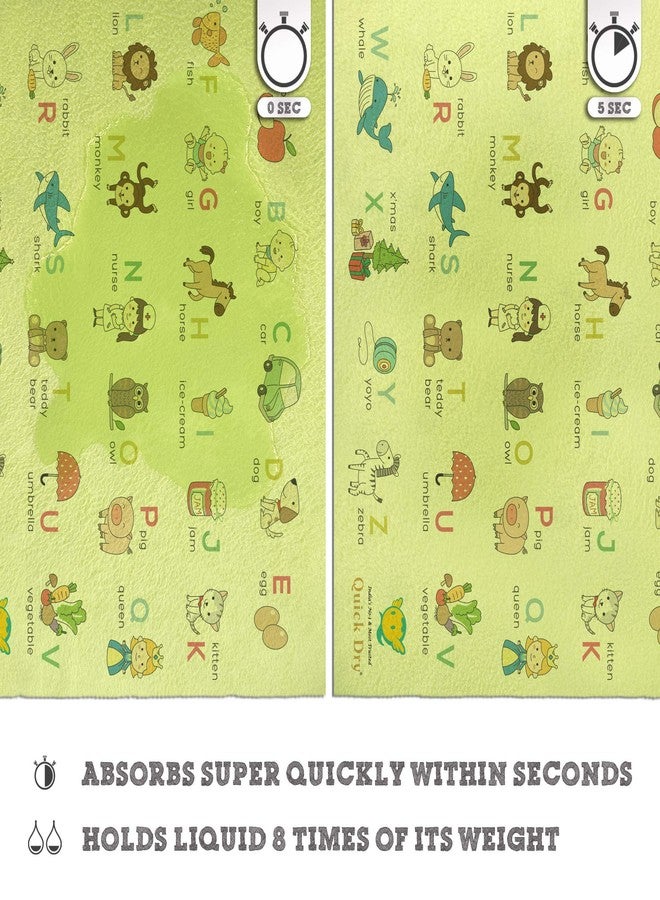 Quick Dry Sheet Printed Small (A to Z, Pista) Waterproof Baby Bed Protector - Highly Absorbent Play Mat for Babies (70 * 50 cm) - Image 3