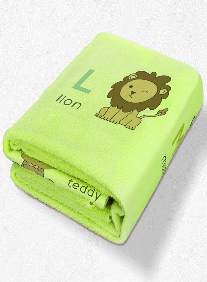 Quick Dry Sheet Printed Small (A to Z, Pista) Waterproof Baby Bed Protector - Highly Absorbent Play Mat for Babies (70 * 50 cm) - Image 1