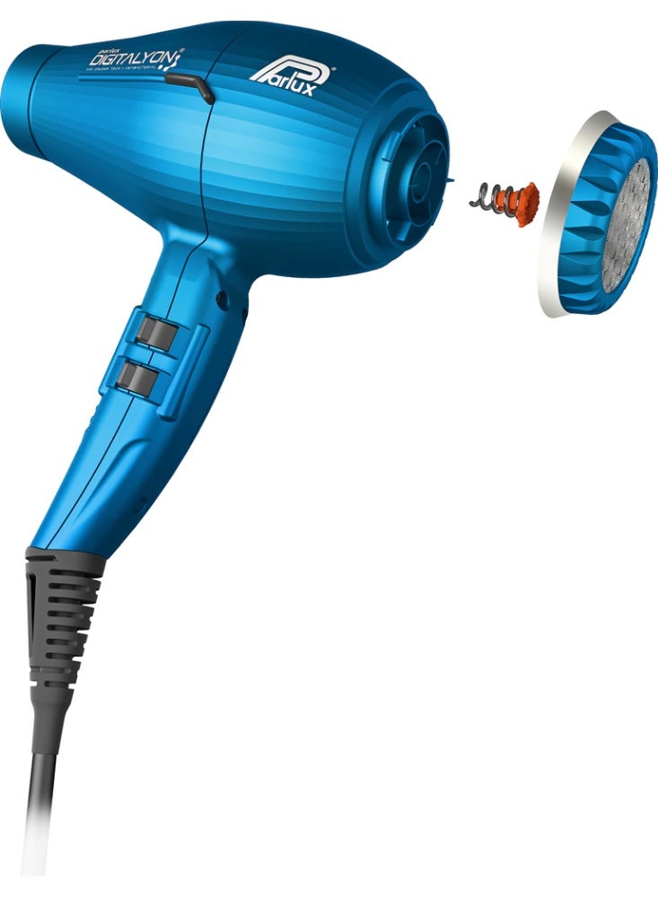 Parlux DIGITALYON Hair Dryer Air Ionizer Tech [European Plug 220V] Blue 1unit - Image 2