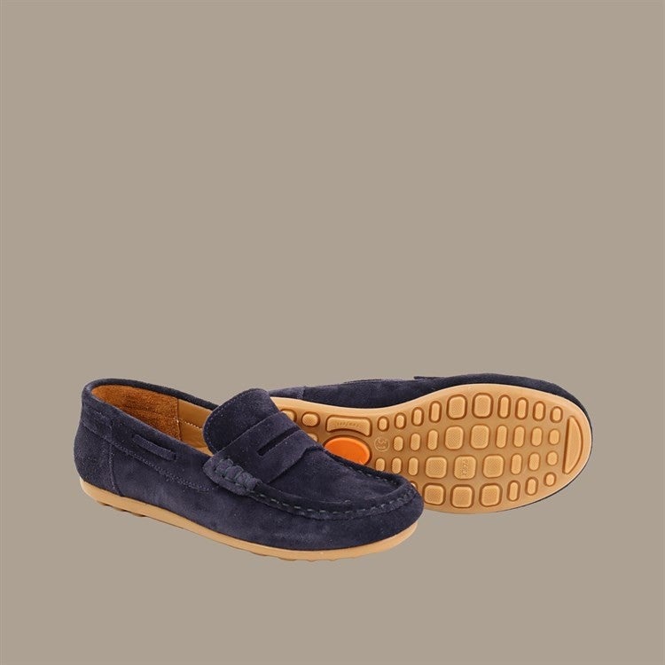 Kids A More Limburg Leather Boy Loafer Shoes Navy Blue  - Image 2