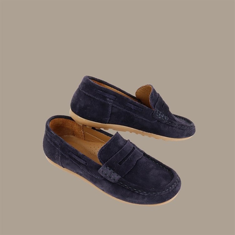 Kids A More Limburg Leather Boy Loafer Shoes Navy Blue  - Image 3