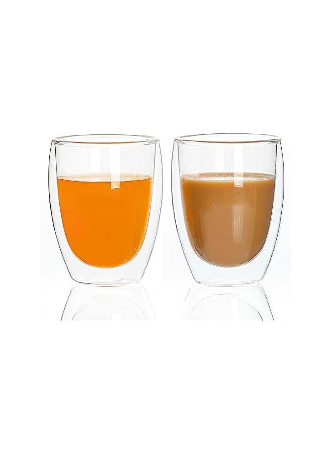 S-TOP [4-Pack,12Oz] Glass Cups, Double Walled Thermo Espresso Glasses, Insulated Coffee Mugs, Drinking Glasses - Image 3