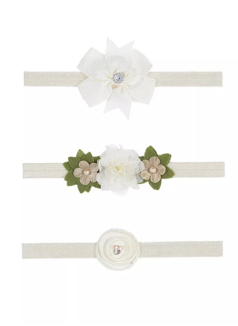 Generic Newborn Girl 3pcs Photography Appliques Headband  - Image 2