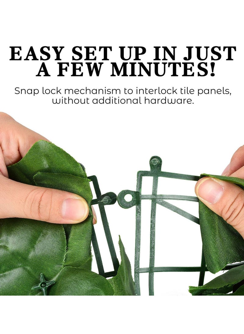 R.VIHAN Artificial Leafy Wall Grass Fence Privacy Garden Faux Ivy Leaf Vine Hedge Plants Screen Roll for Sunlight Protection Indoor and Outdoor Use Decorative Greenery Leaves Screen for Garden Home Balcony Porch Patio UV and Sunlight Protection 1x3 Meter  - Image 3