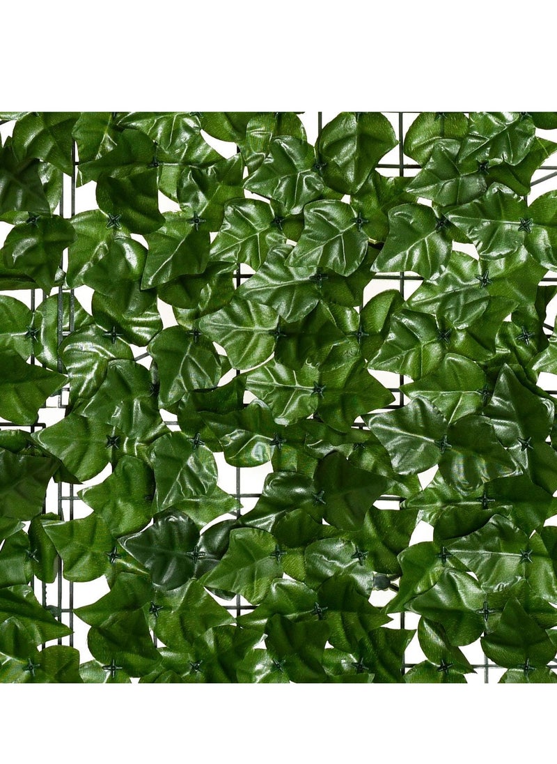 R.VIHAN Artificial Leafy Wall Grass Fence Privacy Garden Faux Ivy Leaf Vine Hedge Plants Screen Roll for Sunlight Protection Indoor and Outdoor Use Decorative Greenery Leaves Screen for Garden Home Balcony Porch Patio UV and Sunlight Protection 1x3 Meter  - Image 5