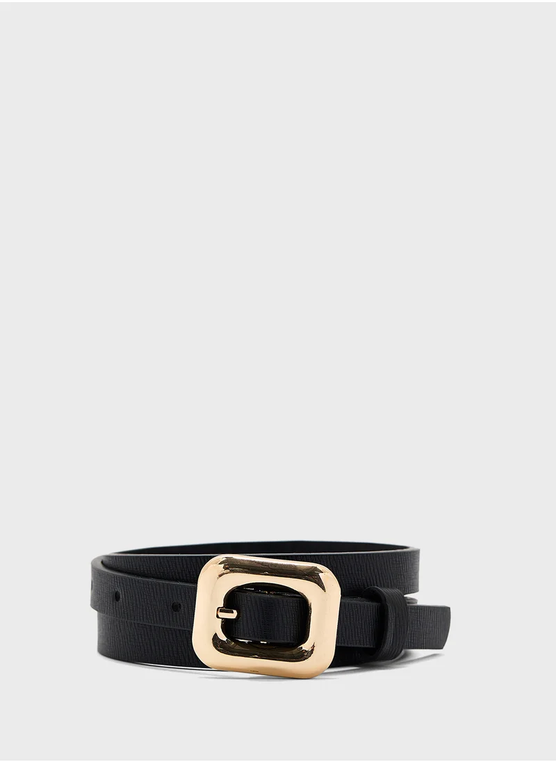 ELLA Square Buckle Slim Belt