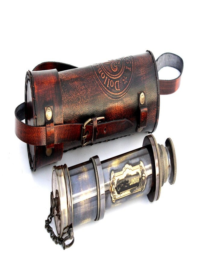 OCEAN REPLICAS Vintage Brass Ship Telescope - Nautical Marine Spyglass for Sailing, Trekking & Maritime Decoration - Royal Navy Inspired Designer Replica for Sailors & Collectors - Image 1