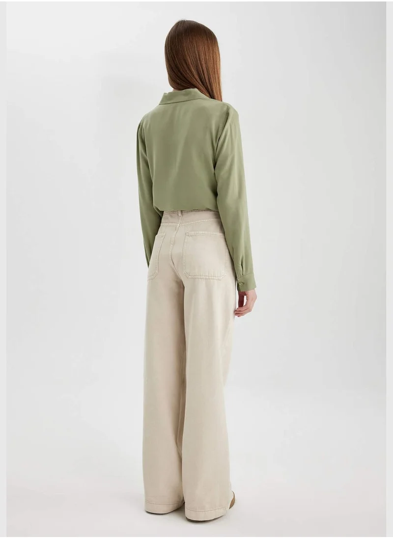 DeFacto Woman Wide Leg Woven Bottom Trousers