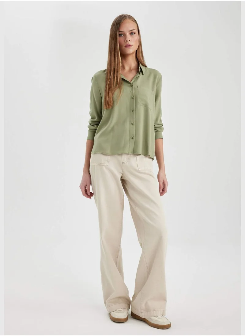 DeFacto Woman Wide Leg Woven Bottom Trousers